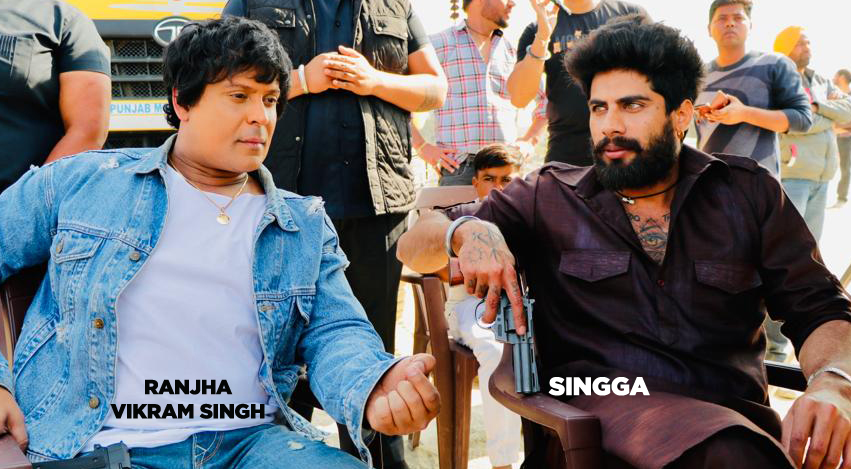 Singga and Ranjha Vikram Singh on Ziddi Jatt Movie Set