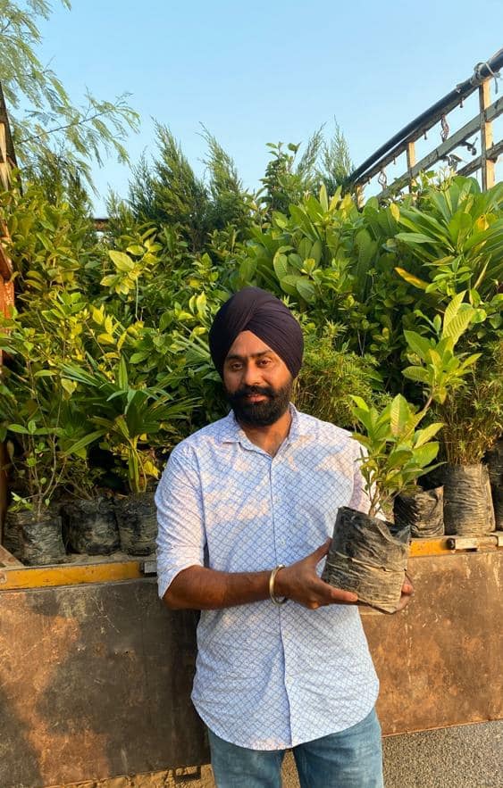 Harcharan Singh with Plants